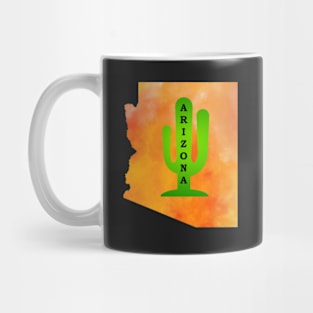 Arizona Cactus in a Sunset Sky State Map Mug